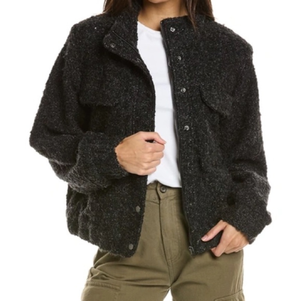 Michael Stars Leti Charcoal Bomber Jacket